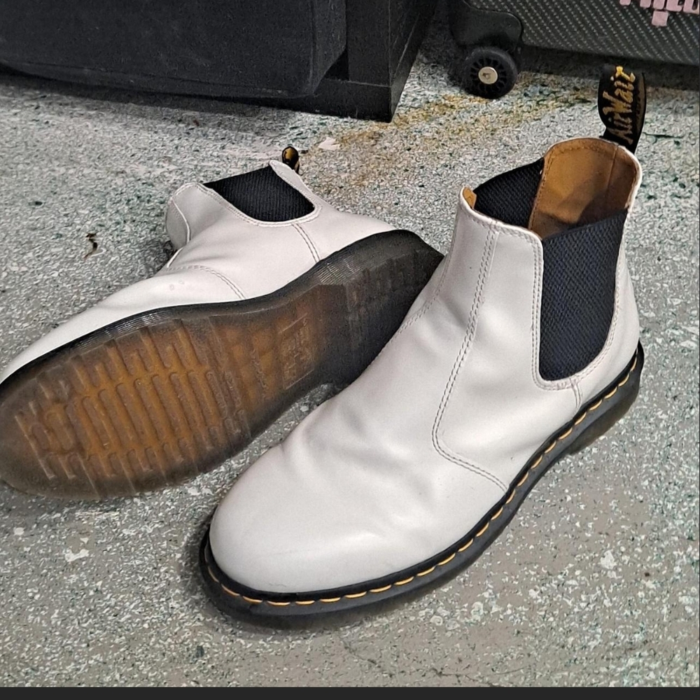 Dr. Martens White Leather Boots